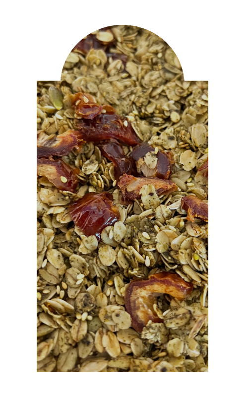 Sweet meets savory in these tangy granola clusters, where rich dates are balanced with herbal, Mediterranean Zaatar.